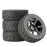 RC改造パーツ For Hsp 94123 94103 94122 D4 D3 FW06 WL144001 For Mjx 16207 1/10 4 個タイヤタイヤ金属ホイールリム RC オンロードカー(Black,C)