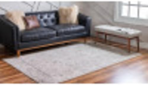 Miniatura 4 de Unique Loom Portland Collection - Alfombra bohemia con diseño tono sobre tono (2 pies 2 pulgadas x 3 pies, rectangular, marfil y gris)