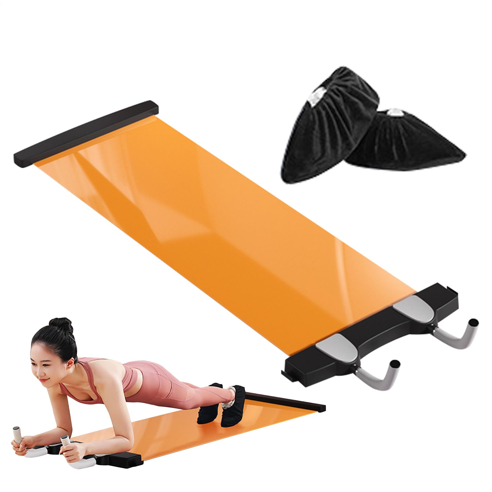 Trenażer ślizgowy, pochłaniający wstrząsy, kompaktowy sprzęt treningowy, mata ślizgowa do ćwiczeń fitness, dla początkujących, entuzjastów oraz przyjaciół na siłowni domowej z ćwiczeniami wewnątrz i