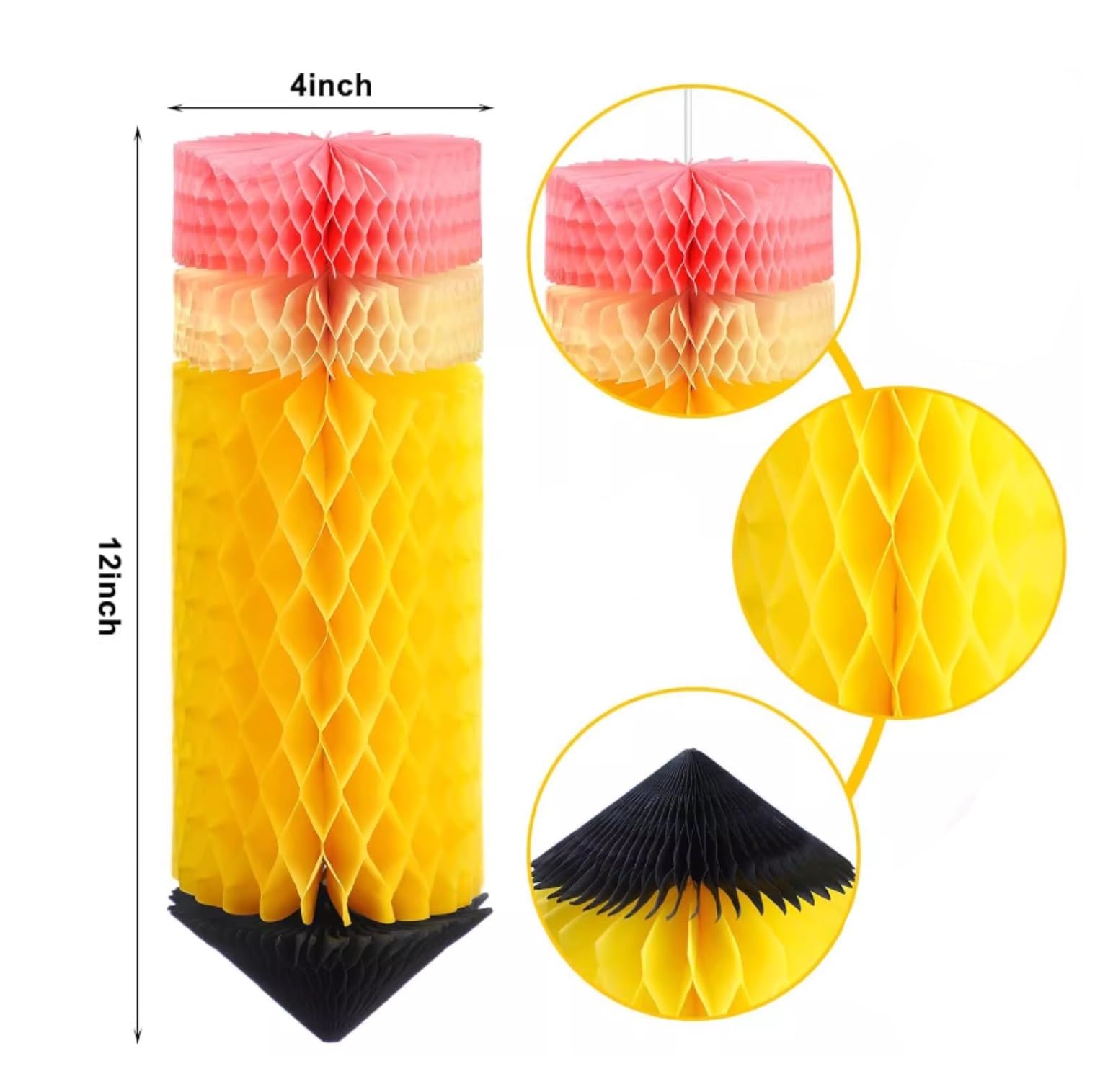 Farolillos De Papel Exterior Pack De 6 Adornos Colgantes Lápices En Forma Panal For La Vuelta Al Los Profesores Linternas Decorativa
