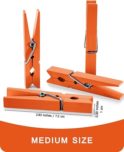 Vista 13 de Alfileres de ropa de madera para manualidades, pinzas de cierre de agarre fuerte, clips de ropa de madera de abedul, pinzas de ropa para colgar