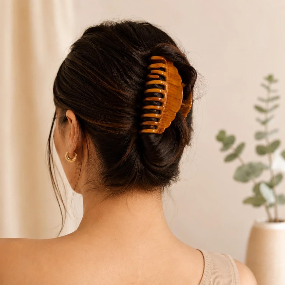 AccessHer XL Jumbo Hair Clips for Women/Girls - Acrylic Material, Durable & Stylish, Perfect for Everyday Use (Brown, Light Brown & Dark Brown Shades) 4