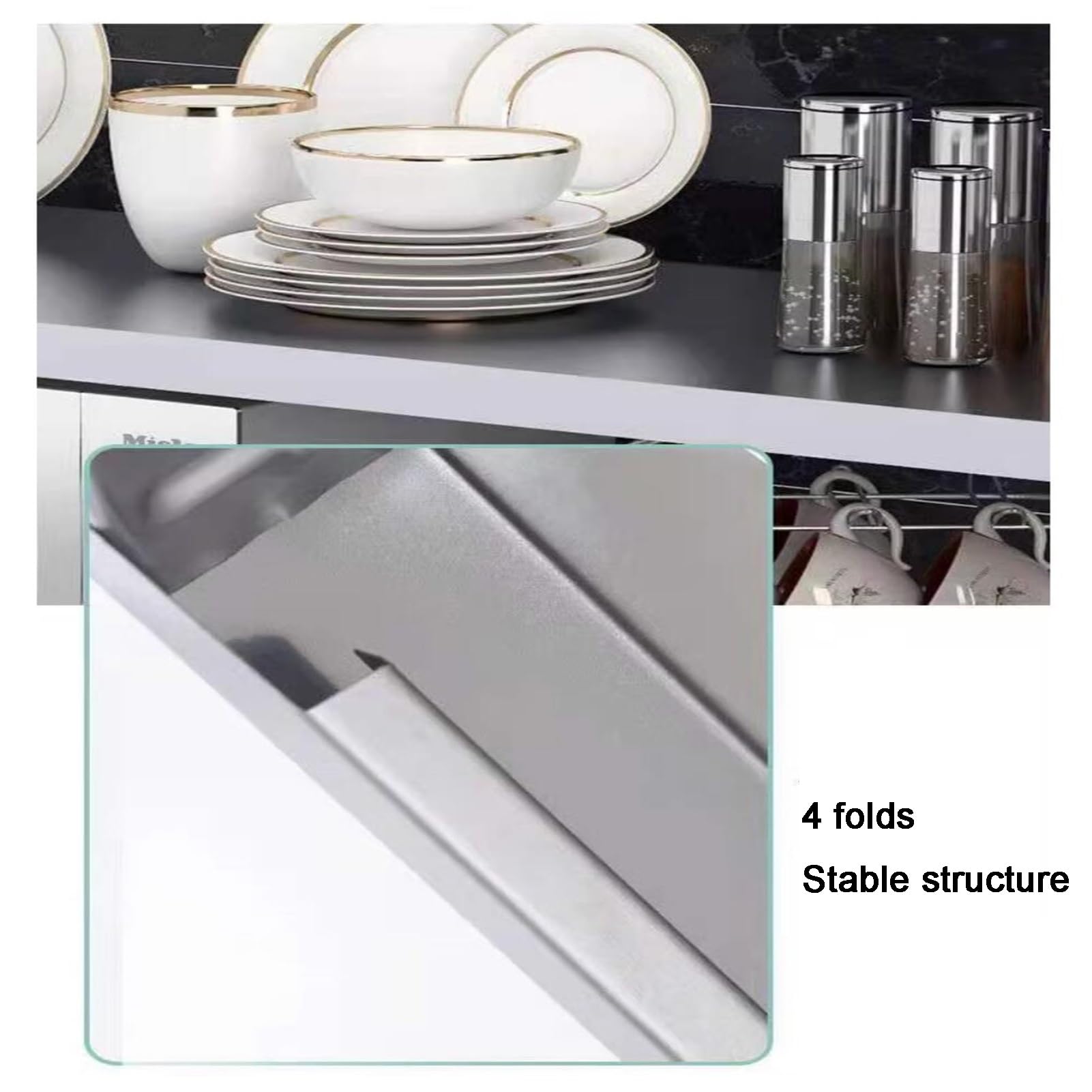 Scaffale regolabile in acciaio inox 30 x 50 x 80 cm, ripiano autoportante per lavanderia, cucina, bagno, soluzione multiuso durevole e versatile