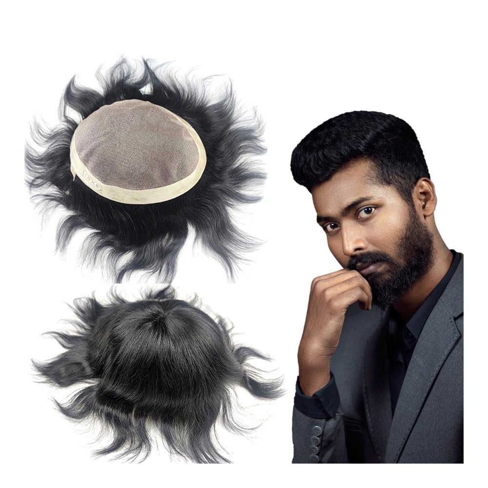 Toupet hommes en vrais cheveux pour rester confiant au sport et au bureau 8x10
