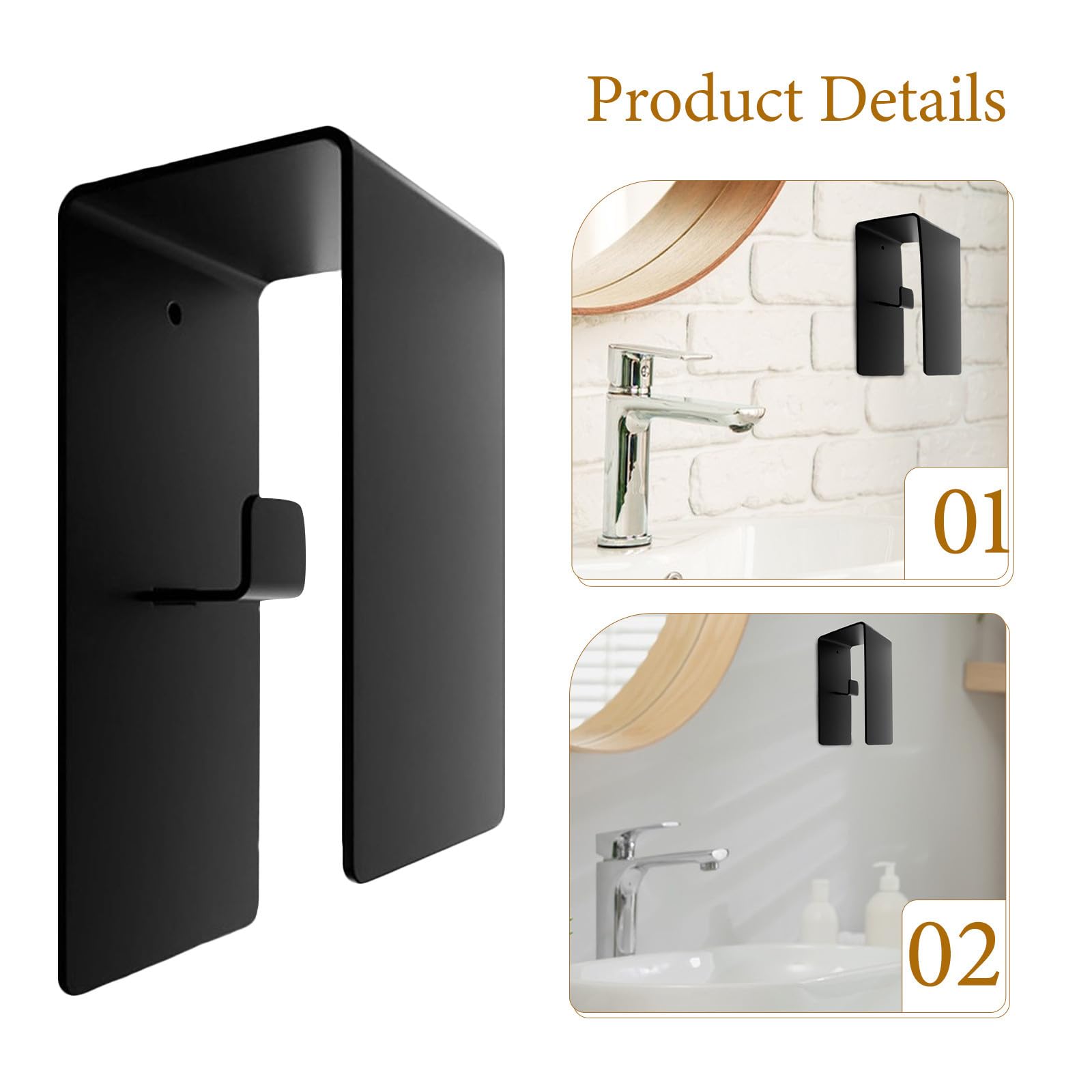 Lot de 4 Porte-Serviettes adhésifs - Porte-Serviettes Mural Moderne et Peu encombrant - Support adhésif en Acier Inoxydable pour Salle de Bain, Douche et Cuisine