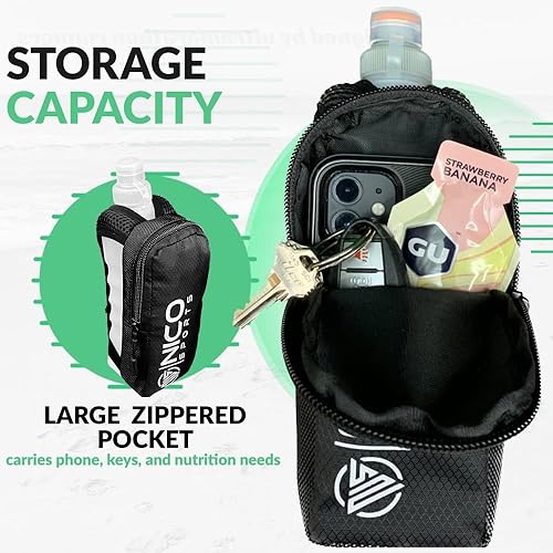 Miniatura 4 de Nico Sports HydroBlast - Botella de agua de mano para correr, 12 onzas de hidratación rápida para correr de larga distancia con soporte de