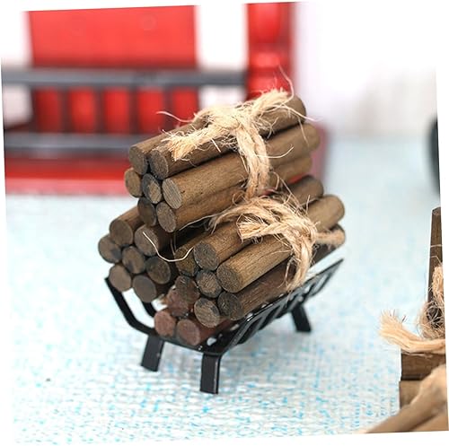 Miniatura 2 de FOMIYES 4 piezas de juguetes decoración de casa de muñecas pequeña leña mini pila paisaje figuritas mini artesanía mini casa suministros mini modelo