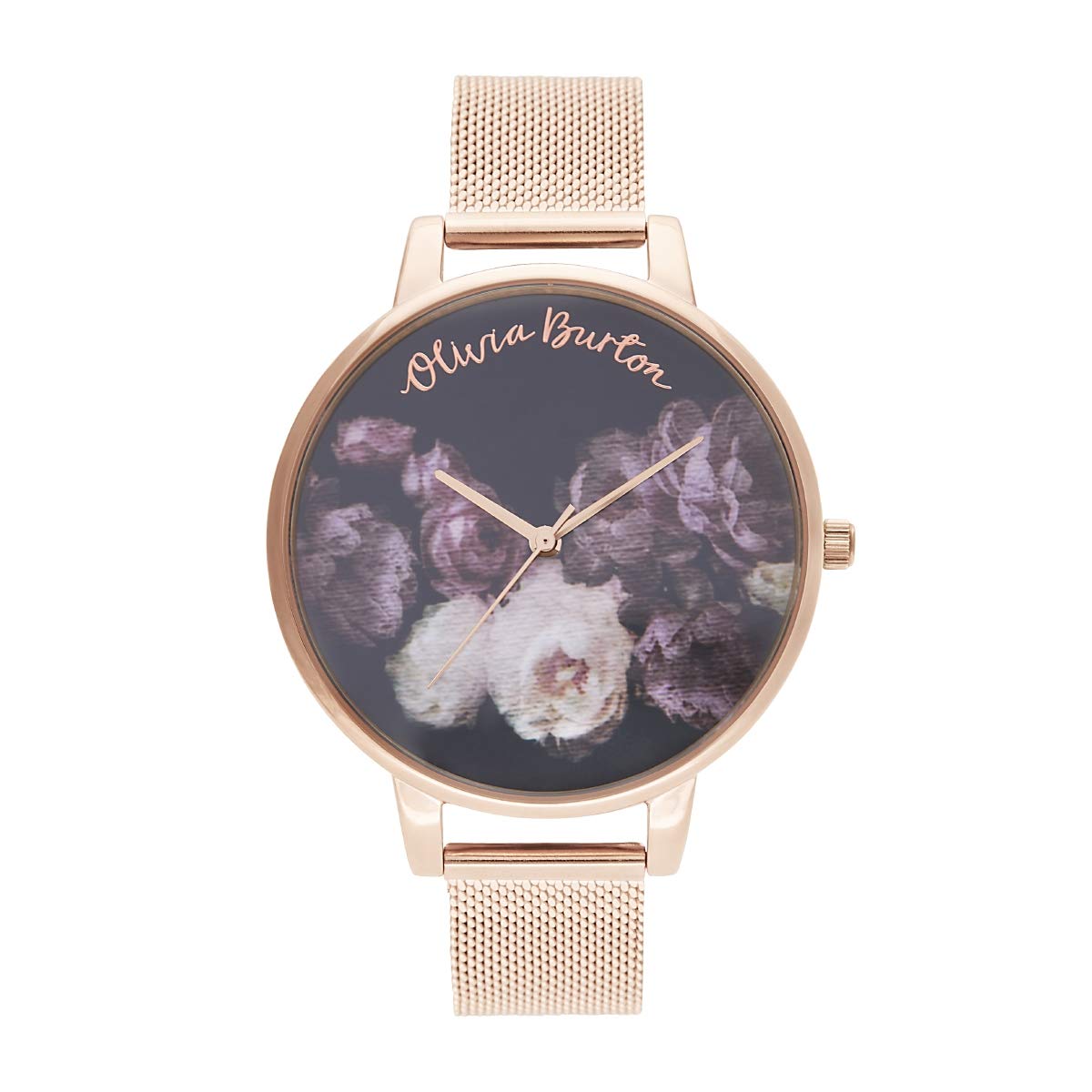 Olivia burton Fine Art Qtz Basic Black & Floral Round Dial Womens Watch|Ionic Plated Rose Gold Steel Material|Gold Color Band - OB16WG22 (B07Z22V6MF) Amazon Price History, Amazon Price Tracker