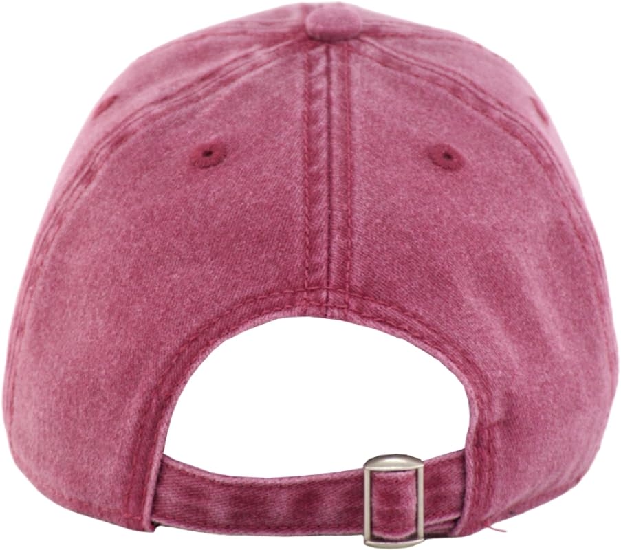 Image of Vintage Washed Cotton Baseball Caps Men Women Adjustable Unstructured Low Profile Dad Hat