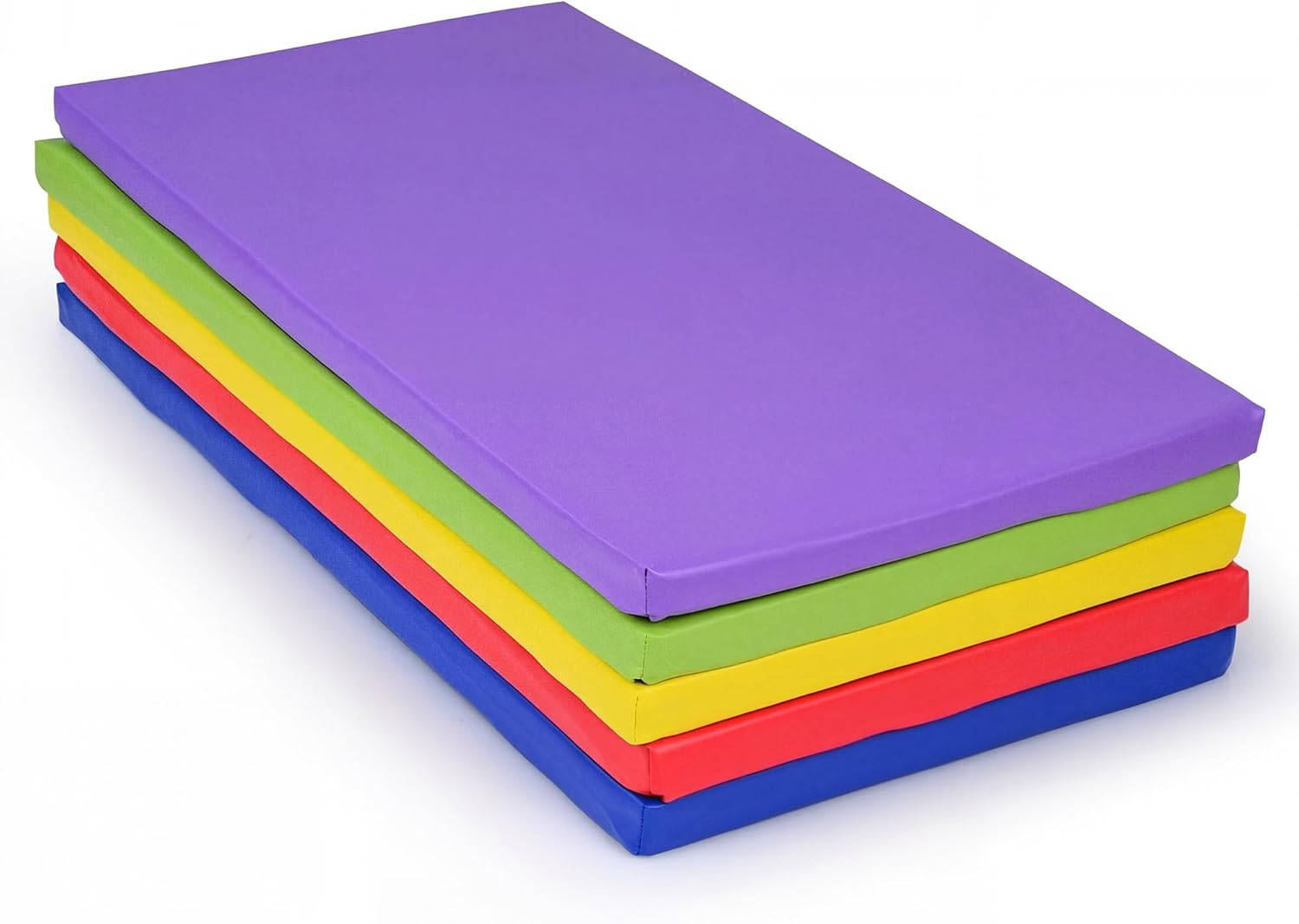 HONEY JOY 5 PCS Kids Rest Mats, 2 Inch Sponge Nap Mat with PU Covers for Toddlers, Portable Colorful Floor Sleeping Pads for Daycare Preschool Nursery and Home