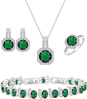 Jewelry Set for Women,Necklace Earrings Adjustable Ring Bracelet Set Birthday Mother's Day Thanksgiving Gift for Women