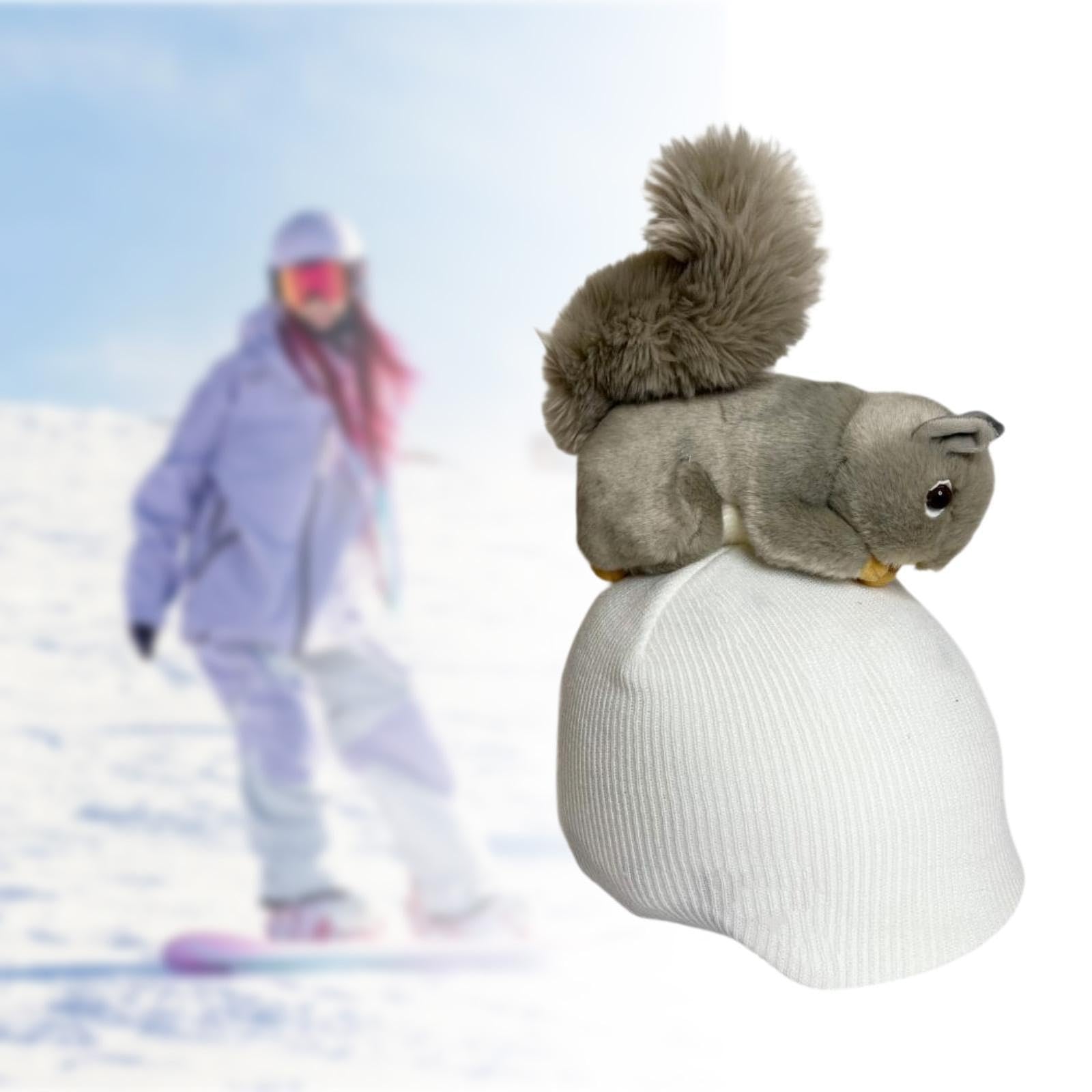 Housse de Casque de Ski écureuil, Douce et Polyvalente, Accessoire Cadeau Mignon, Bonnet Tricoté pour Les Activités de Plein Air