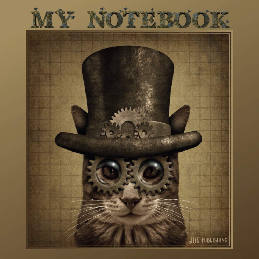My Notebook - Dickes Notizbuch Skizzenbuch Bullet Journal – Steampunk Katze Luftschiff Zug: quadratisch 21x21 cm blanko (Bullet Books - Notizen, Skizzen, Schreiben, Zeichen, Malen)