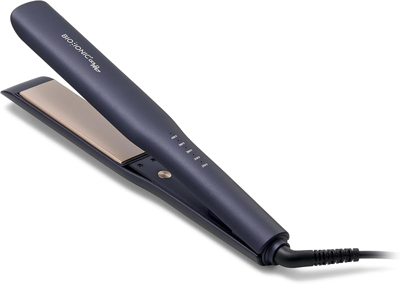 Plancha para alisar el cabello GoldPro, azul, tecnología de calor hidratante y MX de oro de 24 quilates, plancha para alisar el cabello para estilos elegantes y rizos de hierro plano, placas un 40% más largas, calor ajustable