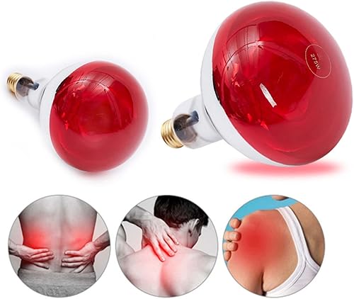 Miniatura 9 de Minsily Paquete de 2 bombillas de calor infrarrojo de 275 W E26, lámpara terapéutica de terapia de espalda, cuello, alivio del dolor corporal,