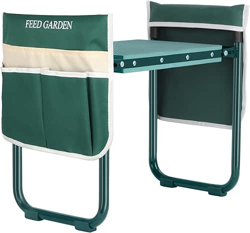 FEED GARDEN Garden Kneeler and Seat, Upgraded Foldable Gardening Stool