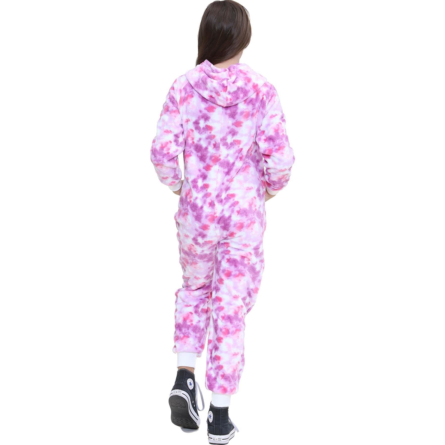 A2Z 4 Kids Zwierzę Onesie Dla Dzieci Dziewczyny Chłopcy Super Miękki Kostium Dla - E.S 956 Tie Dye Lilac 5-6