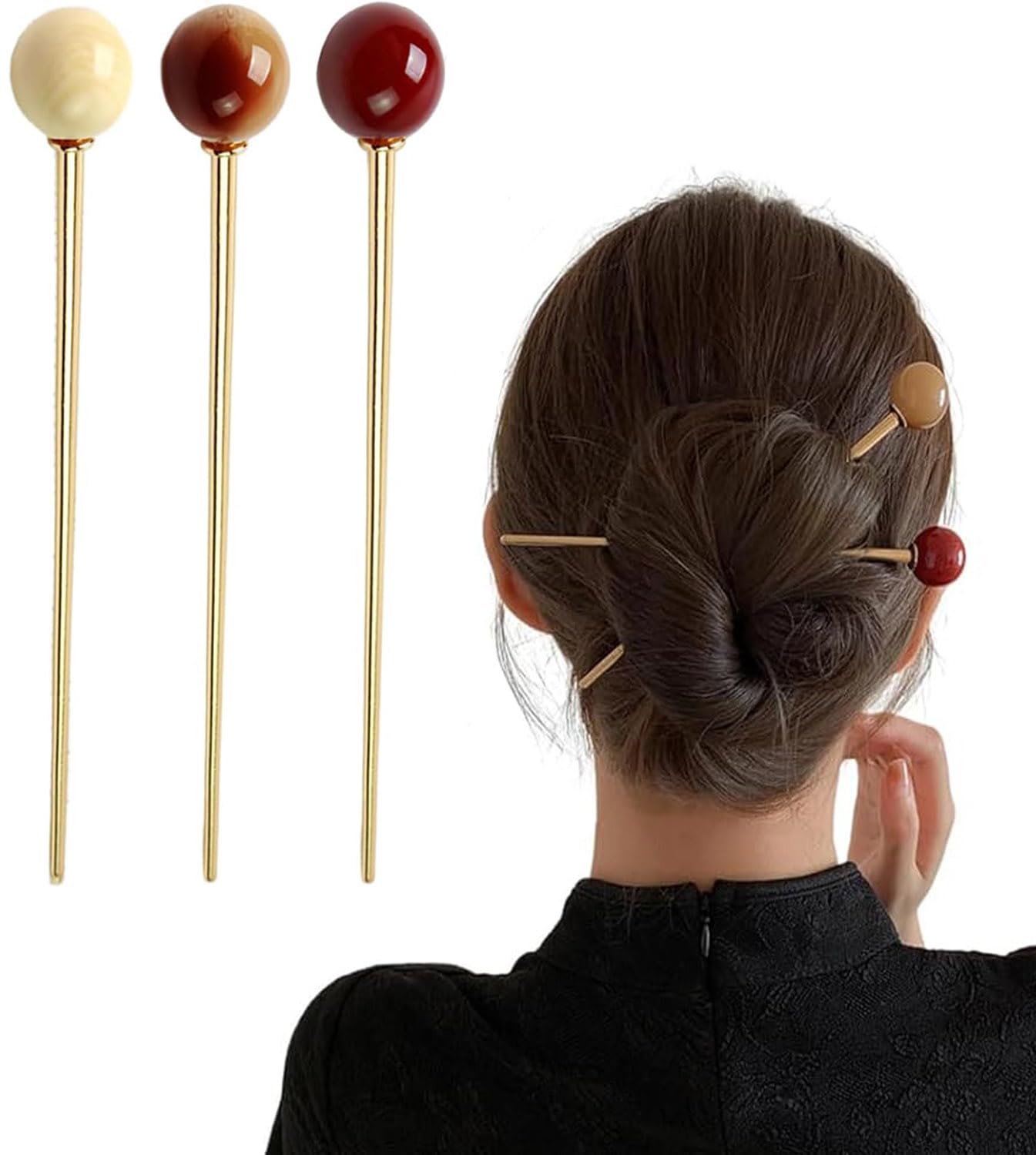 Amazon.co.jp: Doyime 3本入り 簪 かんざし 一本挿し 髪留め 髪飾り