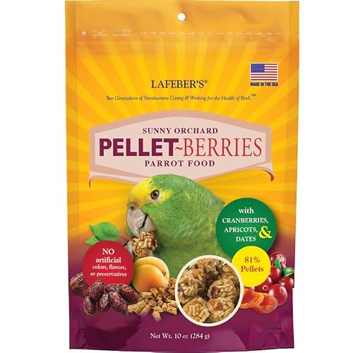 LAFEBER'S Pellet-Berries Pet Bird Food, Made with Non-GMO and Human-Grade Ingredients, for Parrots, 10 oz