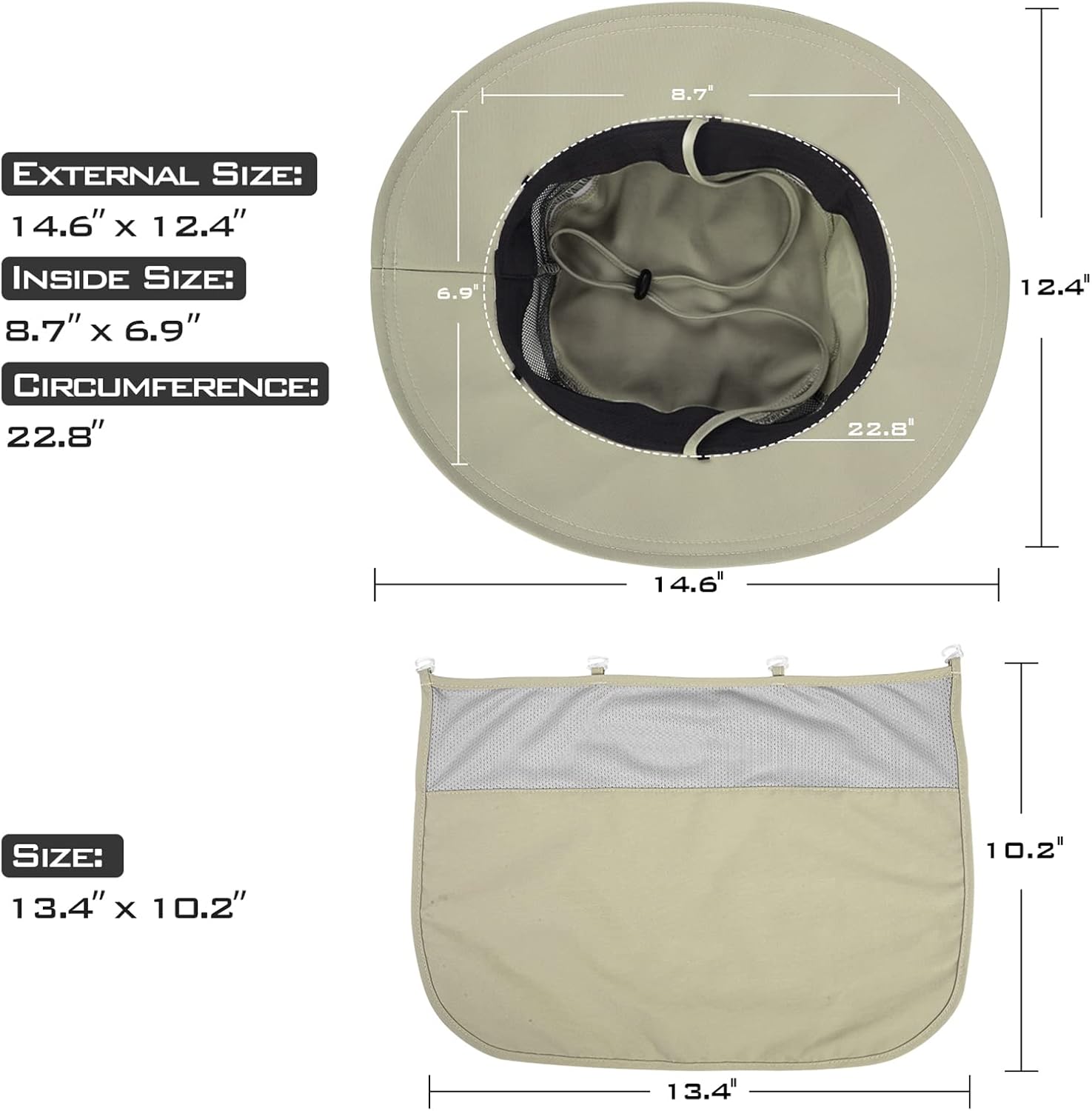 KastKing UPF 50 Boonie Hat Fishing Hat with Removable Neck Flap Sun Hats for Men - Image 5