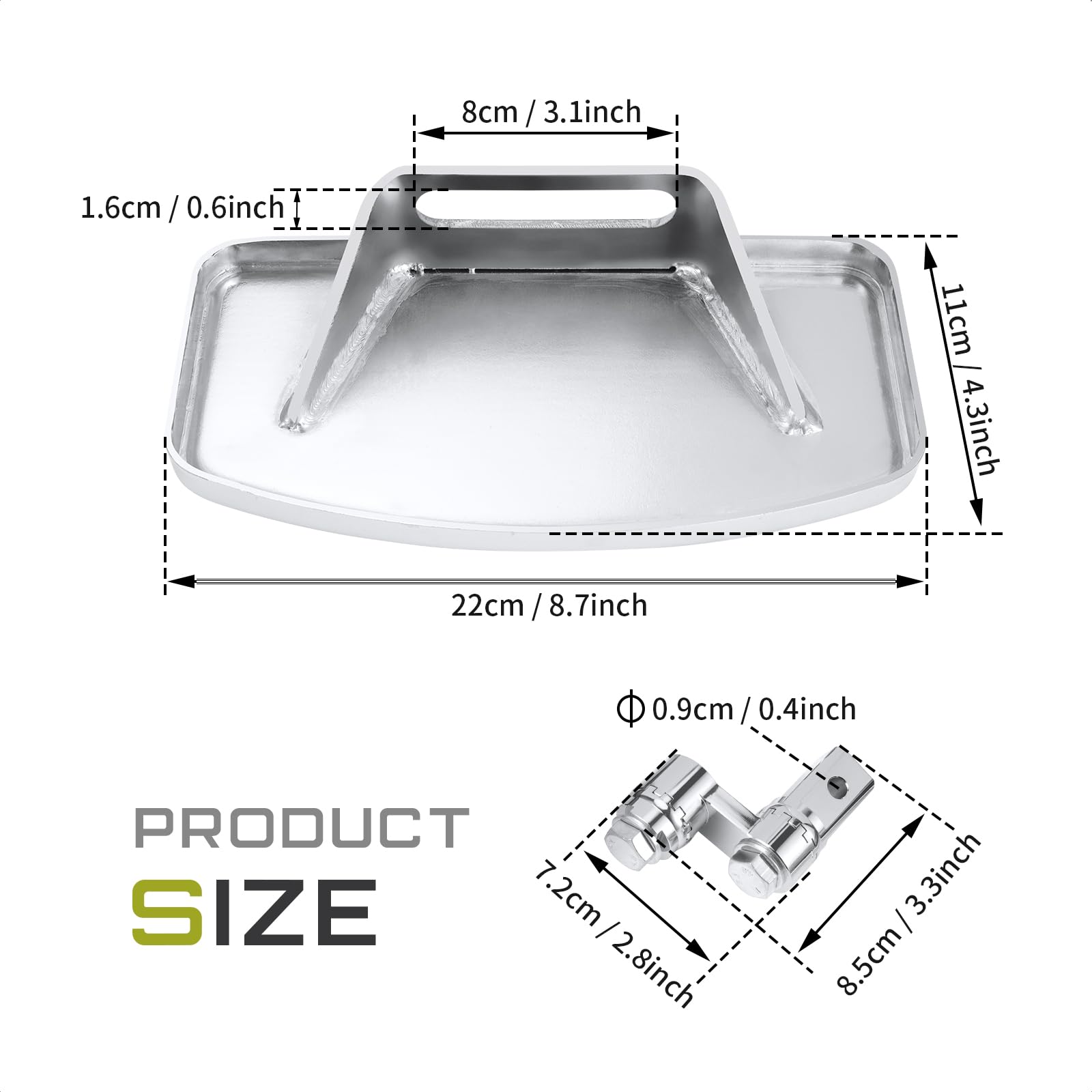 Mc motoring Rider Front Floorboards for Honda Shadow 400-750C VT400C 750C 1997-2003 (Large Size Horizontal Stripe)