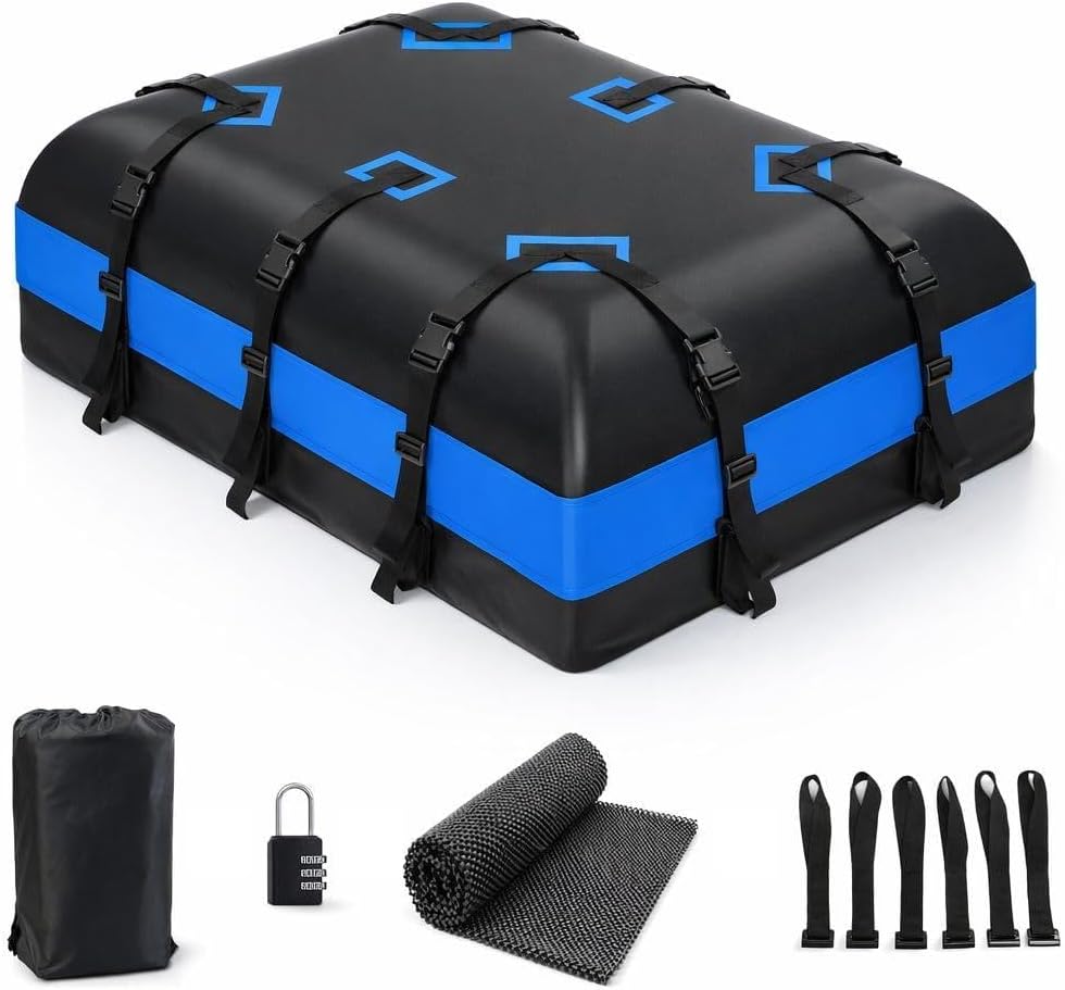 Rooftop Cargo Carrier for Kia Sportage 2023-2026, 17 Cubic Feet Waterproof Car Roof Bag Heavy Duty Luggage Carrier for All Cars with/No Rack,Dark Blue