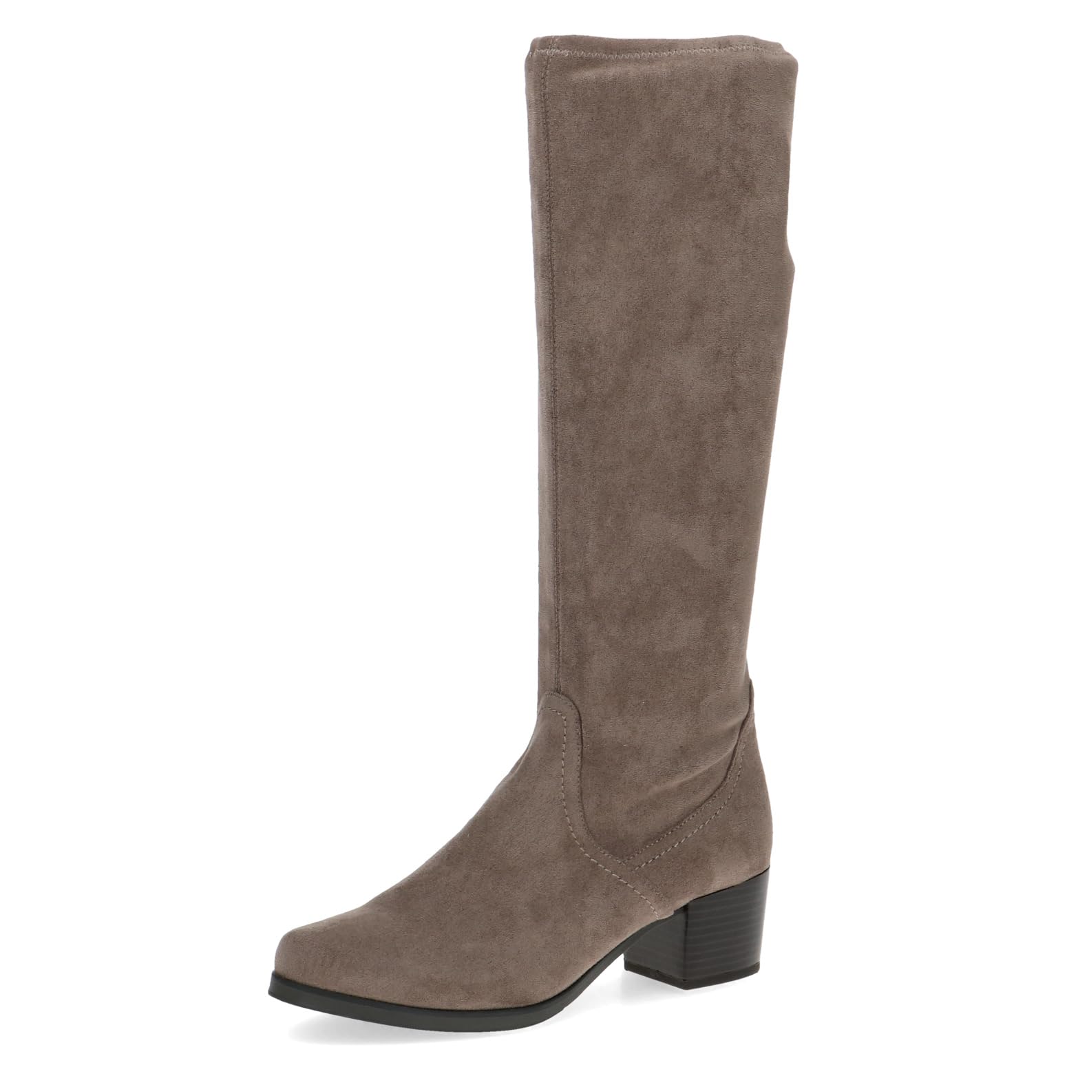CAPRICE Women's high boots with heel knee-high Vegan, Brown (Cafe Stretch), 4.5 UK