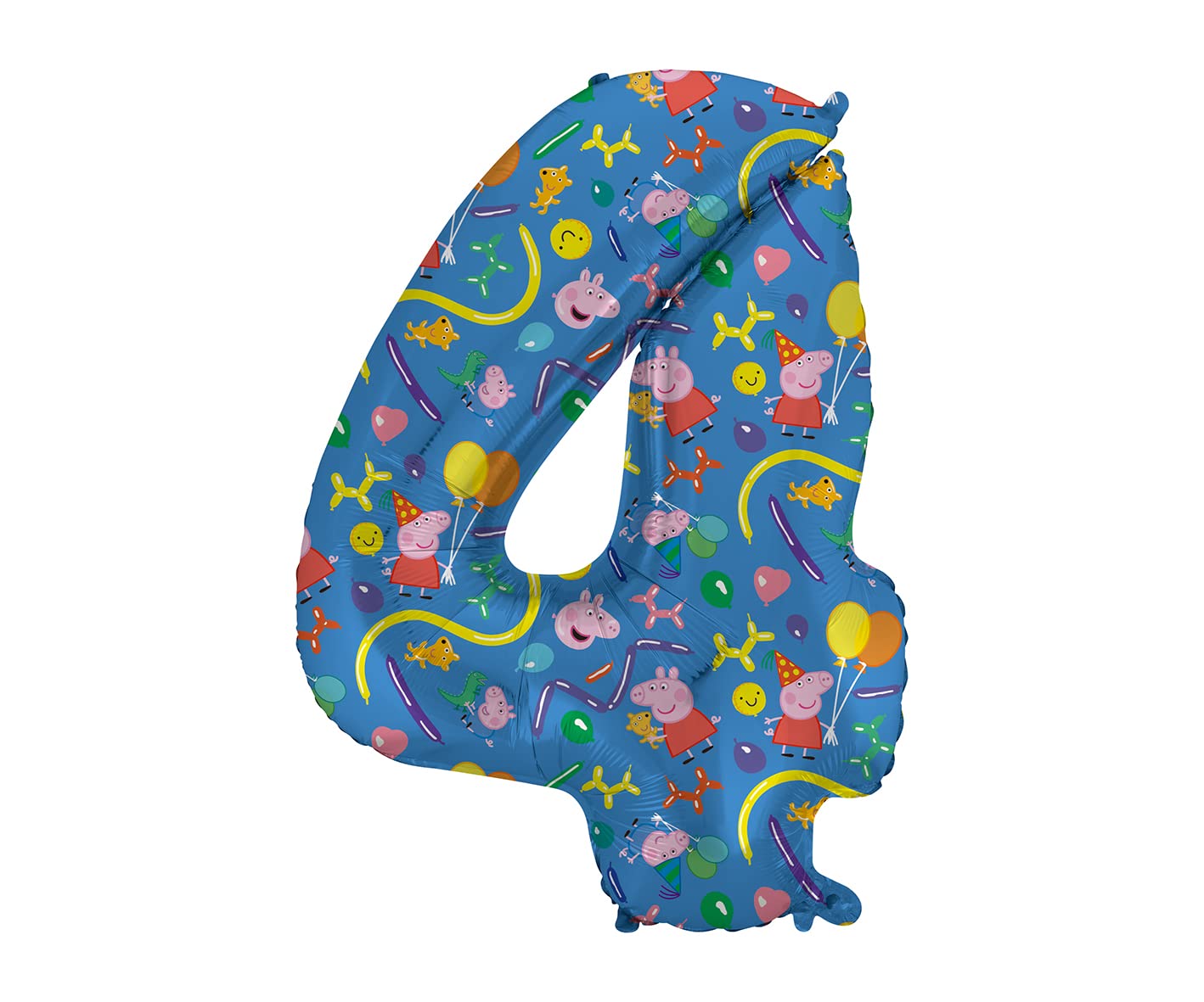 XXL Peppa Pig Foil Balloon * Number 4 * as Decoration for Children's Birthday and Party | 90 cm | for Air and Helium | Pig George Children's Birthday Balloon Decoration Foil Balloons