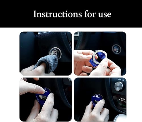 Miniatura 4 de Cubierta del botón de arranqueparada del motor, borde de control de potencia de aleación de zinc de fibra de carbono, cubierta protectora de