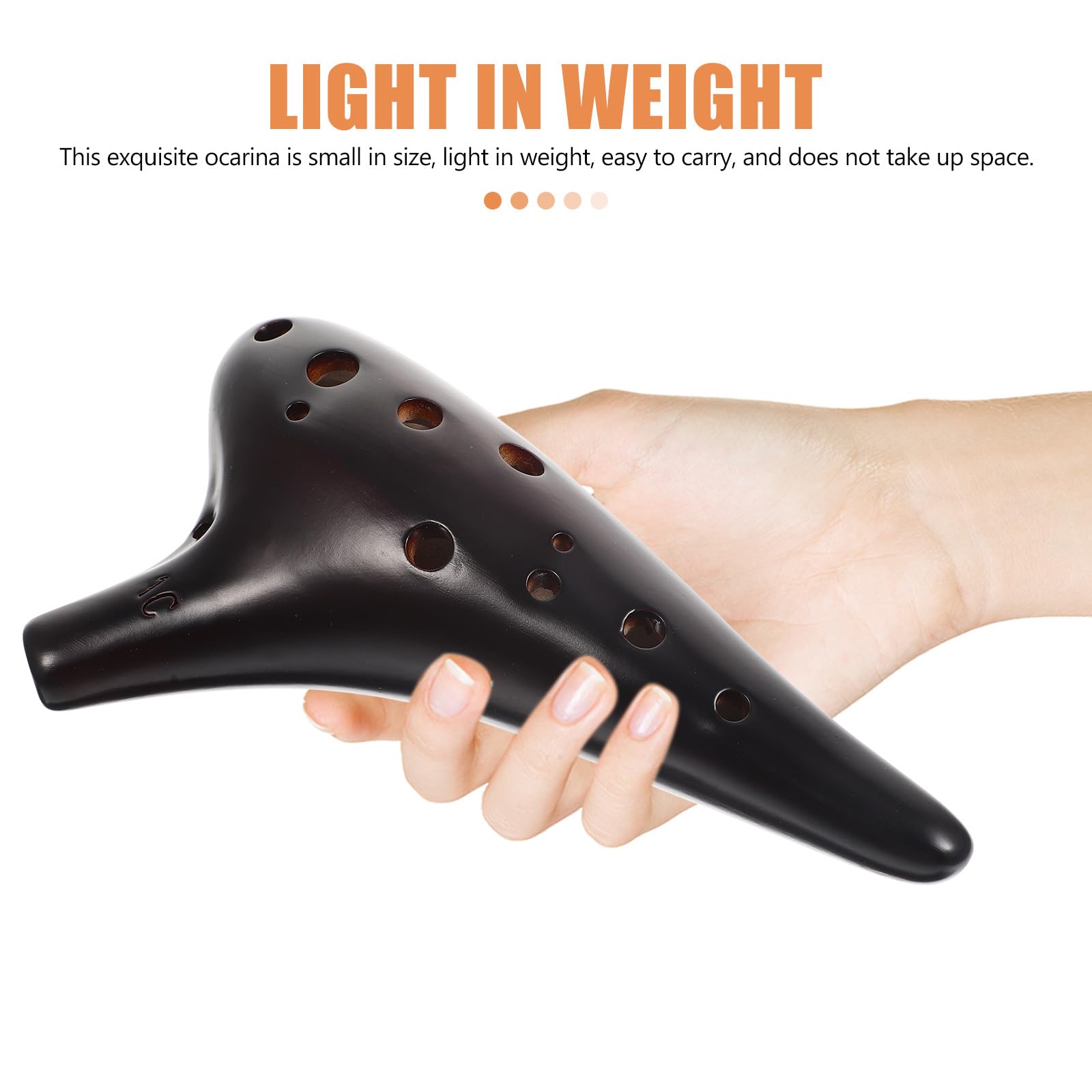 ABOOFAN Ocarina 12 Trous en Poterie Soprano C Tonalité Instrument de Musique Traditionnel pour Débutants Flûte à Vent Acoustique Apprentissage et Entraînement Musical