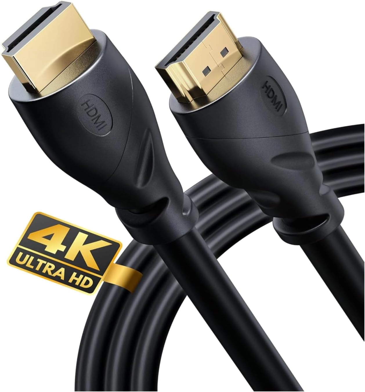 PowerBear4K HDMI Cable 10 ft | High Speed, Rubber & Gold Connectors, 4K @ 60Hz, Ultra HD, 2K, 1080P, & ARC Compatible for Laptop, Monitor, PS5, PS4, Xbox One, Fire TV, Apple TV & More…