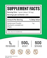 Vista 2 de BulkSupplements. com Goldenseal Powder - Suplemento de hierbas, procedente de raíz de sello de oro, vegano y sin gluten, 0.04 oz por porción, 17.64