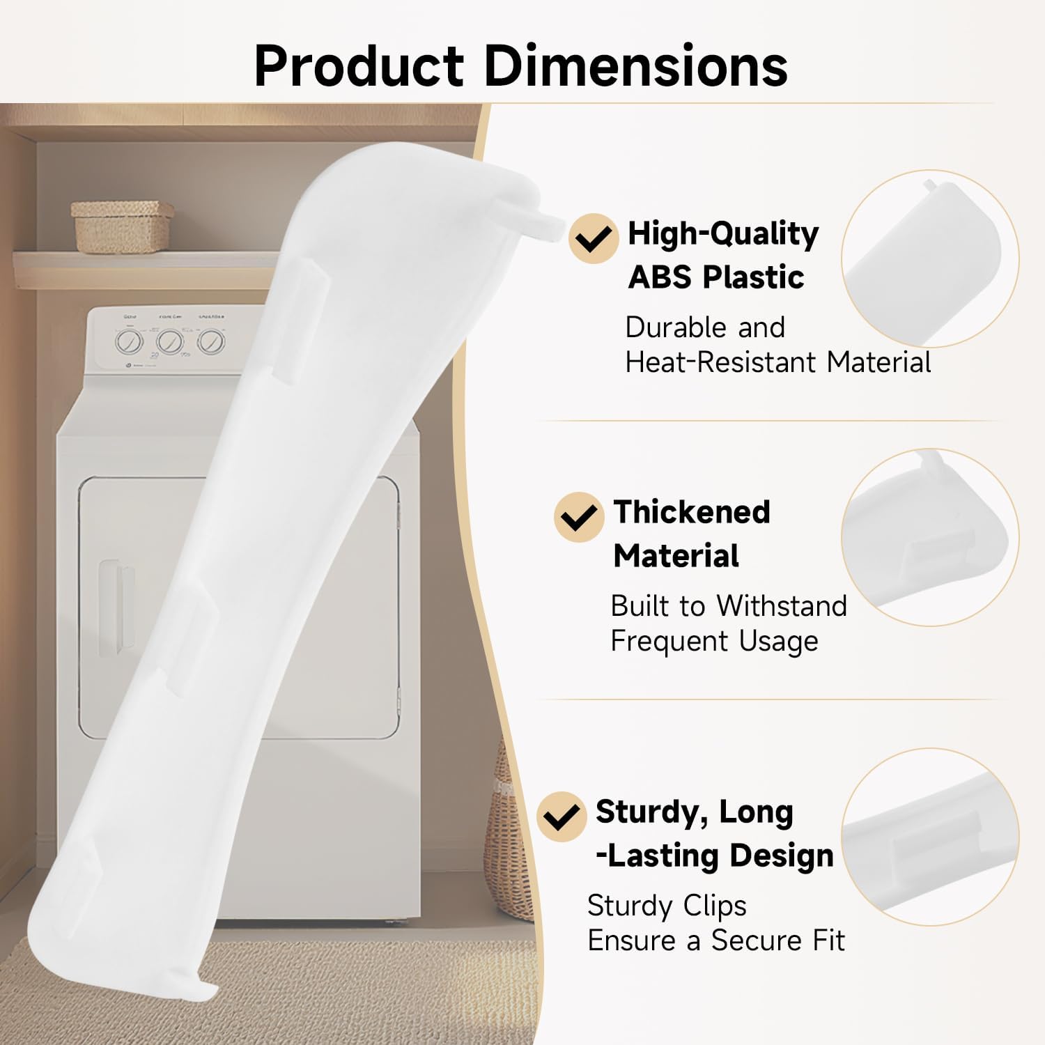 Dryer Door Handle Replacement White Compatible with GE Replace#: WE01X20419 572D629P001 WE01X10140 WE1M1026 WE1M463 WE1X1188 175D1372