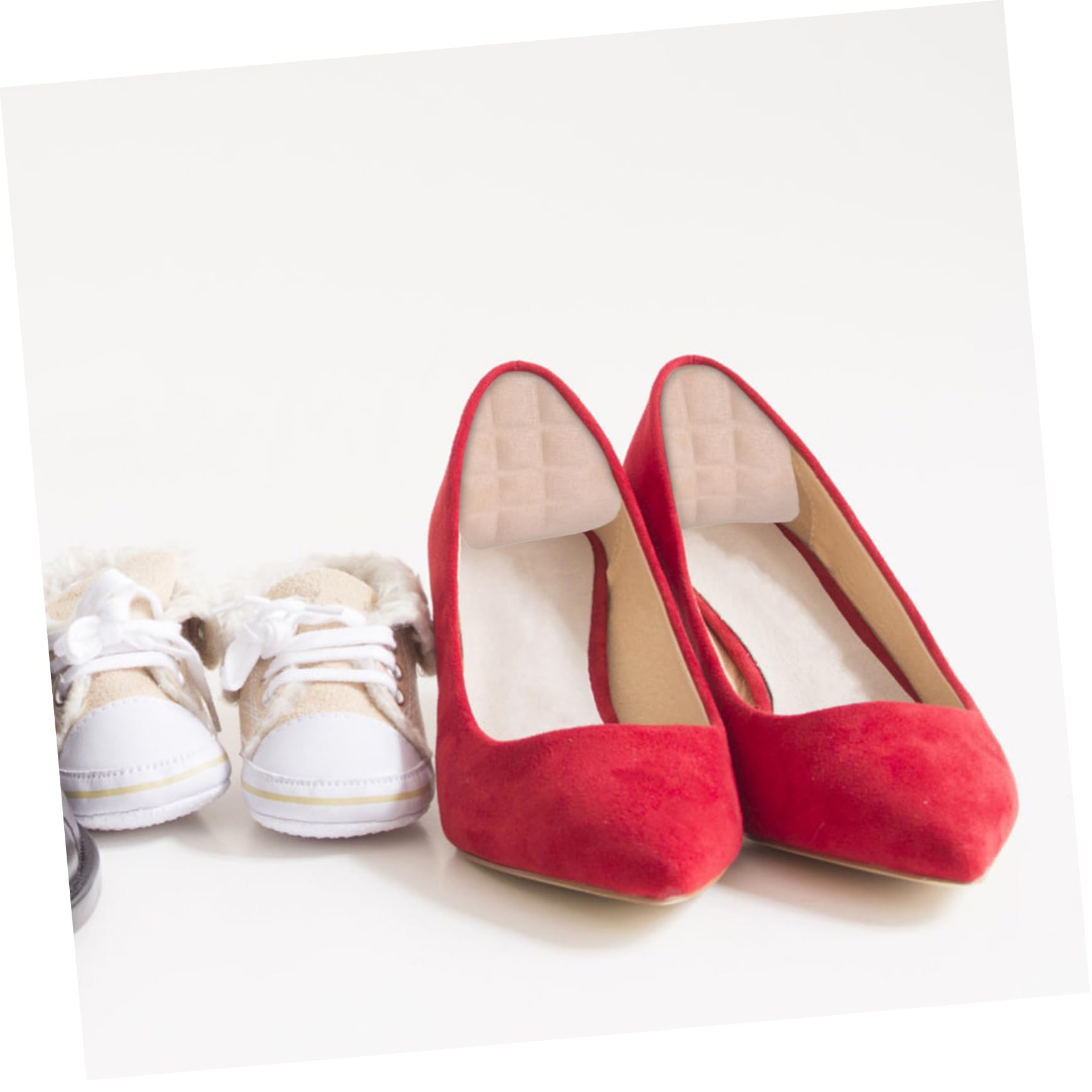 BESTYASH 4 Sätze Massage-einlegesohle Für Fersenkissen Ferseneinsätze Schuhe Fersengriffe, Innenpolster, Fersenpolster Dame Gel Heel Pads Bequeme Fersenpolster Gp-fleece Beige 4 Paare * 4