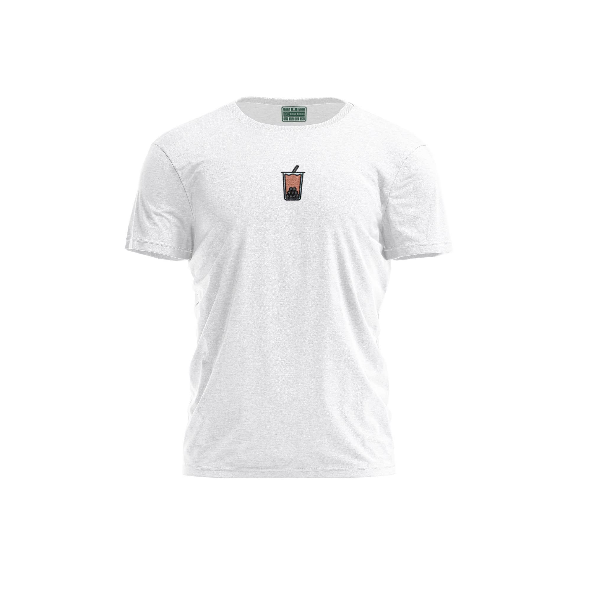 Bona Basics, Digitally Printed, Men's Basic T-Shirt,%100 Cotton, White, Casual, Men's Tops, Size: S