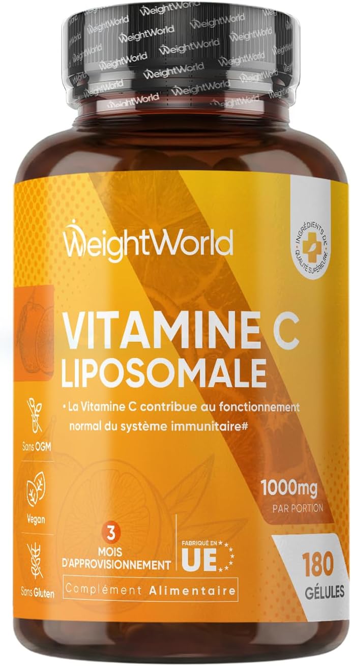 Vitamine C Liposomale 1000mg, 180 Gélules Vegan, Vit C 1000mg Liposomale