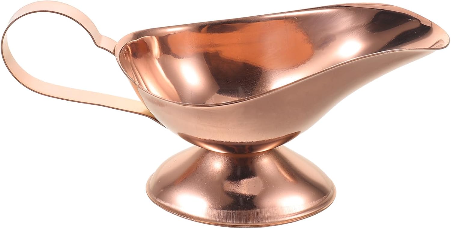 Toddmomy 3oz Gravy Boat: Stainless Steel Sauce Server - with Easy-Pour Spout and Handle - Sauce Serving Dish for Gravy, Salad Dressings, Syrups, and Condiments