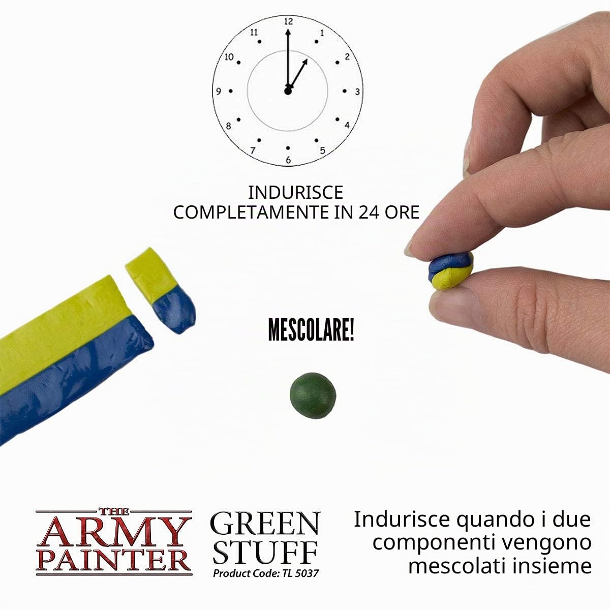 The Army Painter Green Stuff 2 Parti Mastice Epossidico Pasta da Modellare per Scolpire Modelli
