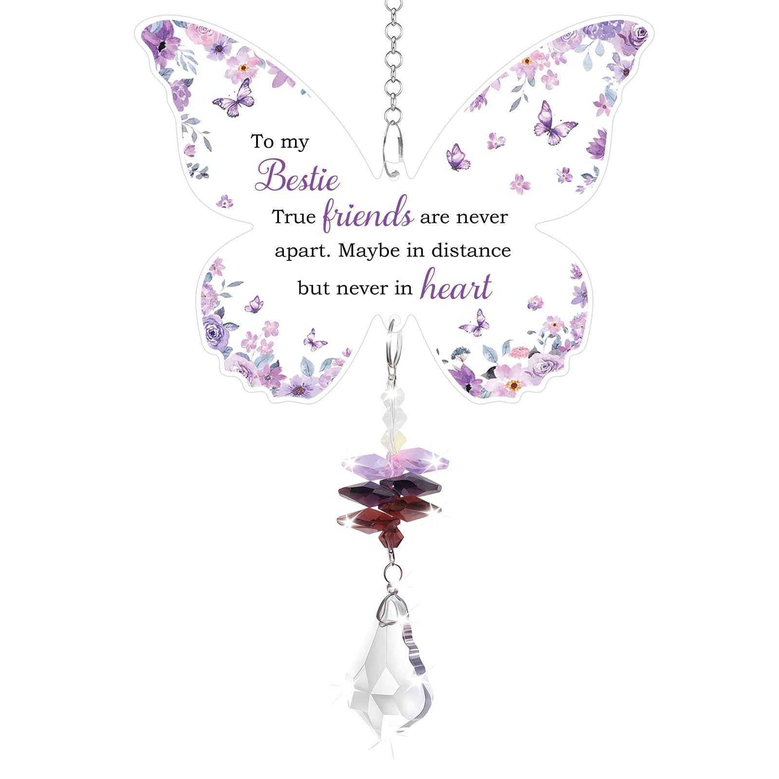 Best Friend Friendship Gifts For Women, Butterfly Crystal Suncatcher, Gifts For Friends Female, Birthday Gifts For Women, Christmas, Wedding Anniversary Graduation For Bestie Friends โ image 1