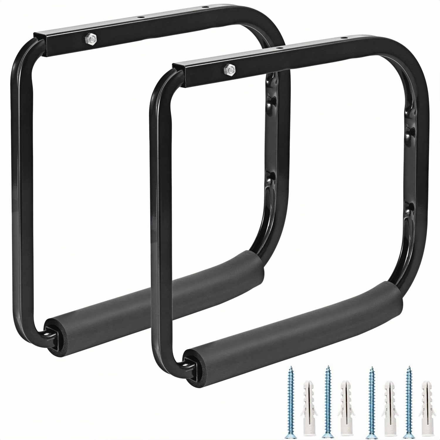 Heavy Duty Ladder Hooks, Wall Mount Storage Brackets, Lockable Universal Outdoor Storage Rack (275 x 250mm, Black)