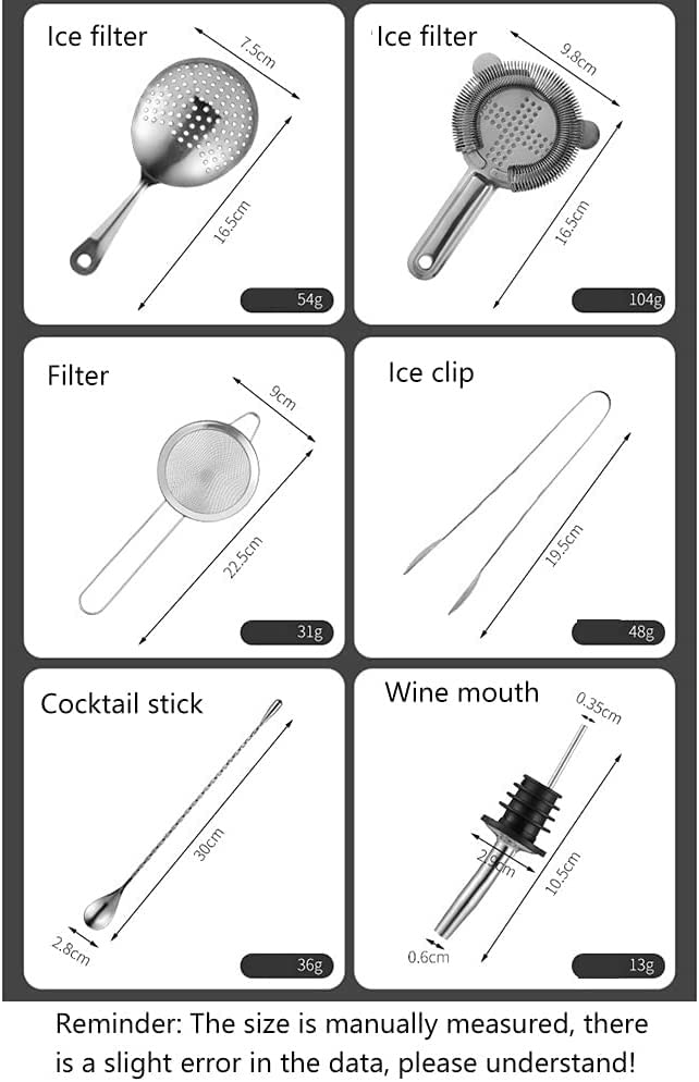 Set de coctelera de acero inoxidable para bartender miniatura 3