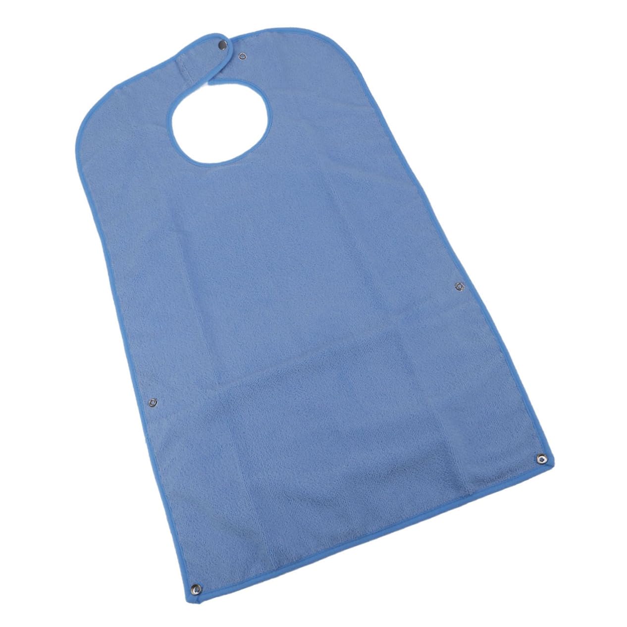 Ipetboom Elderly People Mealtime Protector Adult Bib Waterproof Washable Cloth Button for Seniors Large Size (sky)