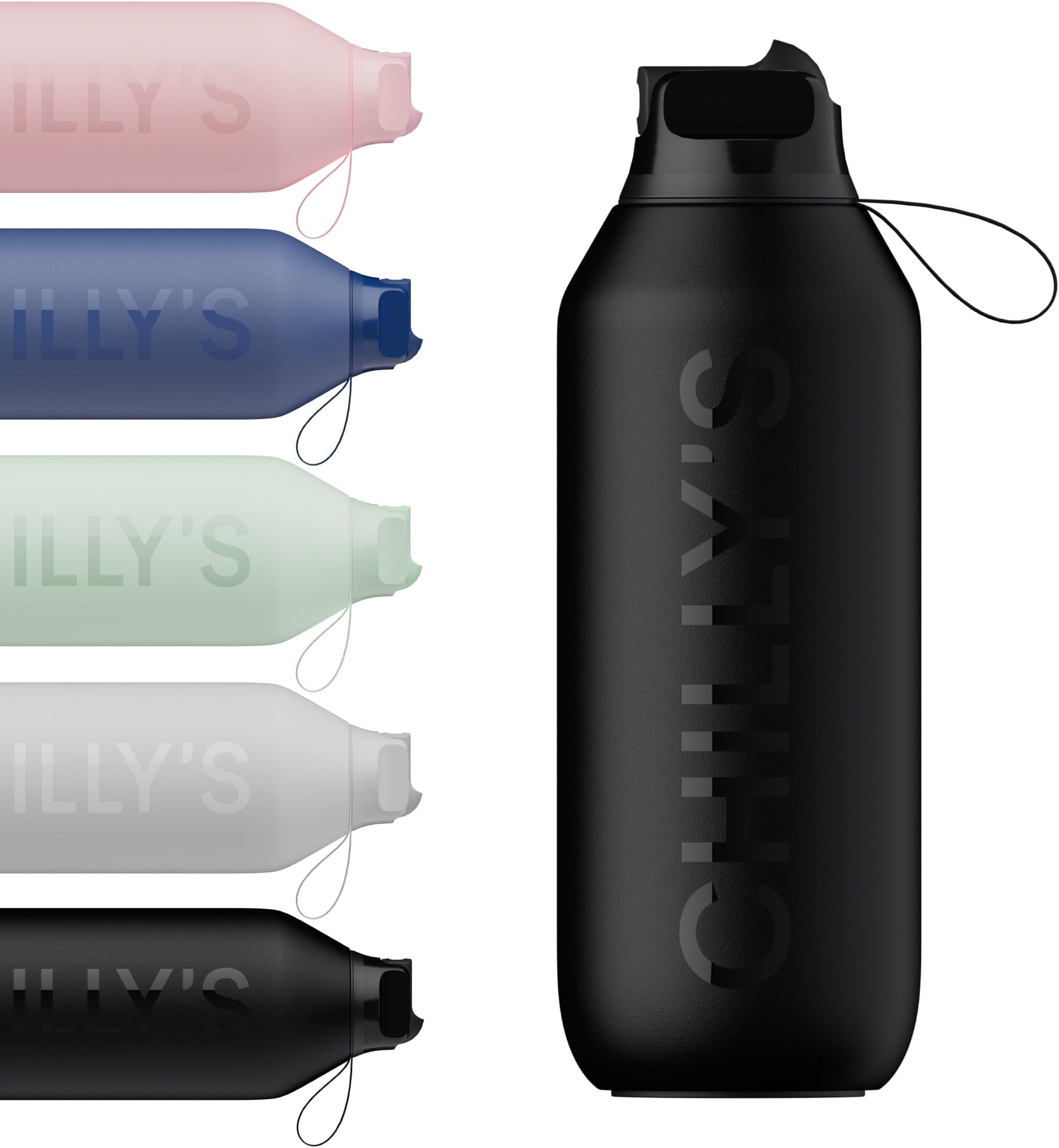 Chilly's Series 2 Flip Water Bottle with Sports Flip Lid, Telescopic