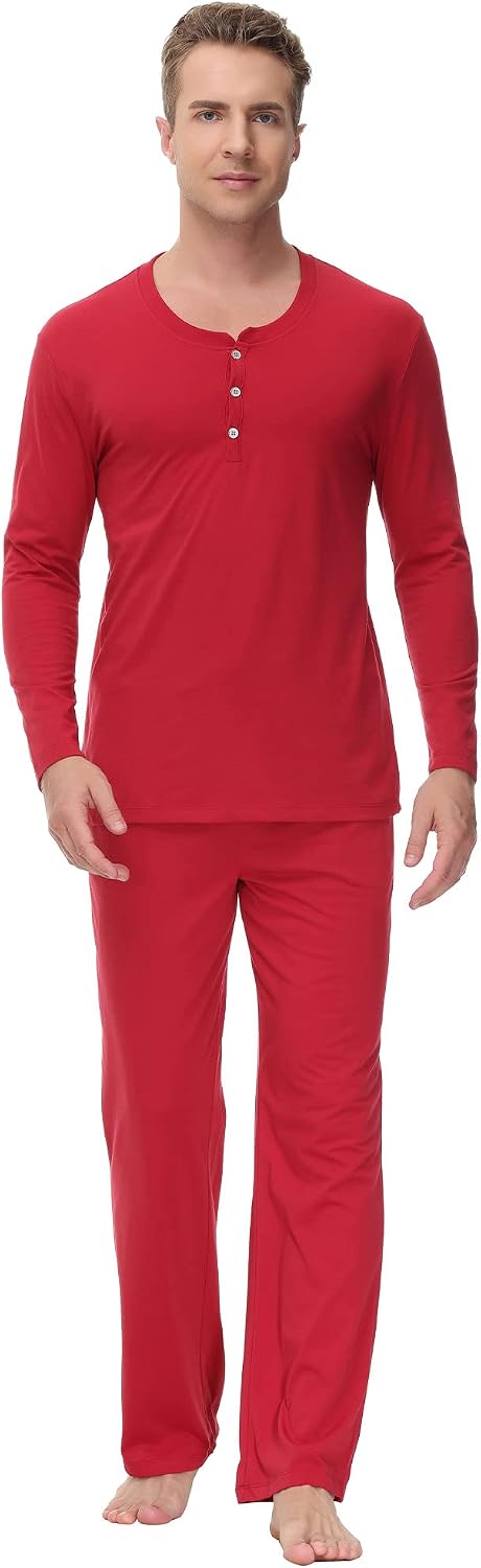 INK+IVY Men Sleepwear Pajama Set Long Sleeve T-Shirt, Soft Tee, Loungewear And Relaxed Fit Sweatpant