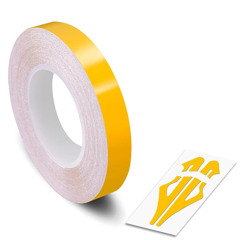 Fita adesiva de vinil para pinstripe AutoXpress Motors Group, amarelo âmbar, 9 mm – rolo com 9,80 m