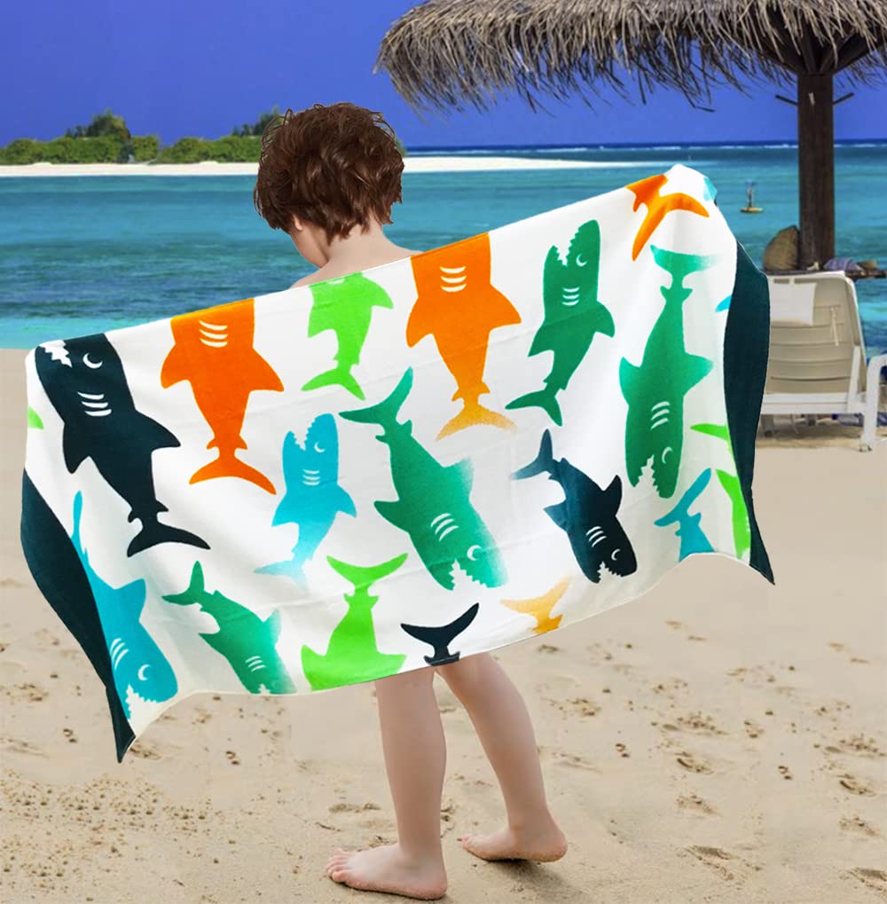 Telo Spiaggia Bambini YIFONTIN - Velluto E Spugna 100% Cotone 25,5x51,5cm