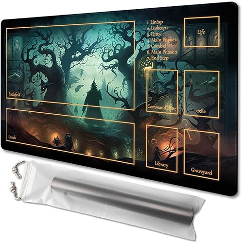 MTG - Tapete de juego de 24 x 14 pulgadas, bolsas de almacenamiento antideslizantes, ideal para entusiastas de los juegos de cartas, tapete de juego