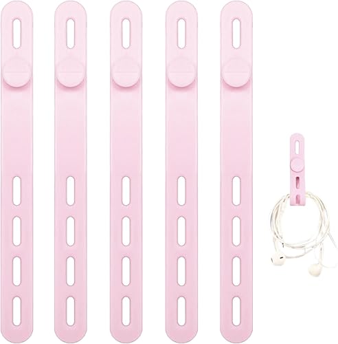 Miniatura 7 de Bridas de silicona  5 bridas de silicona para cables, organizador de cables reutilizable  Organizador de cables de viaje de silicona reutilizable