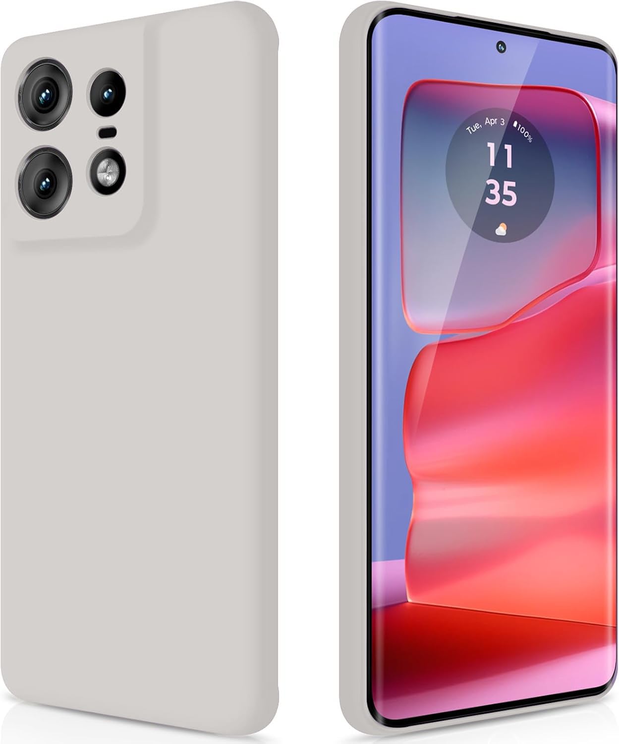DIZORO Microfiber Candy Case Compatible for Motorola Edge 50 Pro 5g Smooth Touch Cushion Liquid Soft Silicone Gel Rubber Phone Cases Non-Slip Full Body Protective Shockproof Back Cover (Stone Grey.)-image-46