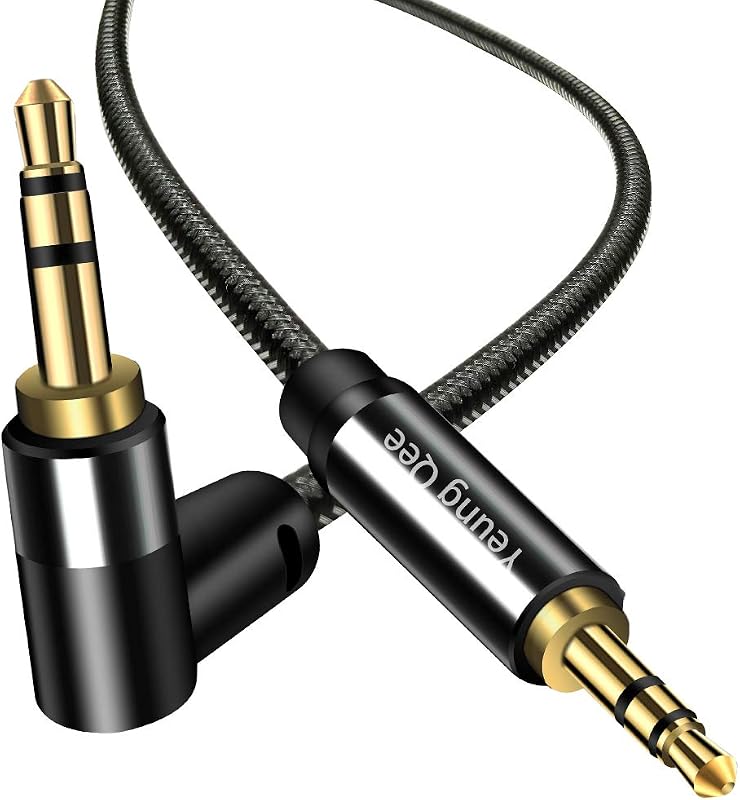 3.5mm Aux Cable 1ft, 3.5mm Nylon Braided Male to Male Stereo Audio Cable Audio Auxiliary Input Adapter for Headphones, Car, Home Stereos, Speaker (1FT/0.3M)